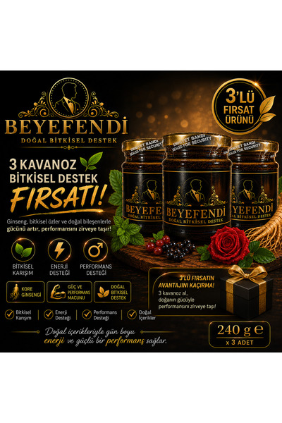BEYEFENDİ Doğal Güç Macunu ÜÇLÜ SET Fırsat Paketi