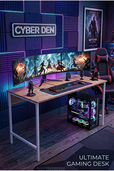 papi-co Nexus Oyuncu Masası 60x140 Cm, Çam Renk Bilgisayar Masası, Gamer Masa...