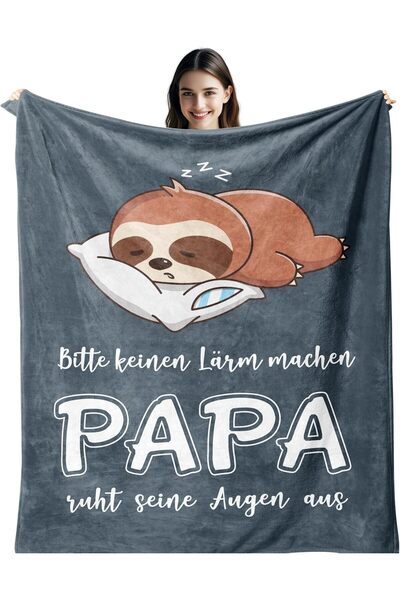 OEM Pătură Napron Cadou pentru Tatăl Moale Plăcută Model Lenivor 150x130 cm