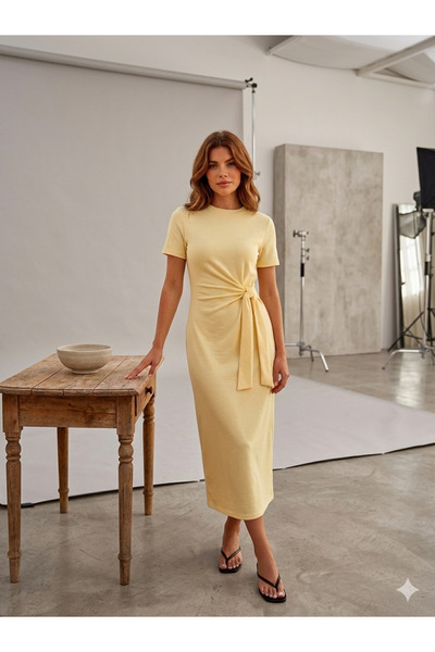 The Hench Minharir Modal Fabric Dress with Side Tie Detail