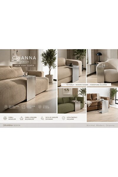Orianna Design Metal Koltuk Üstü C Sehpa– Modern Minimal Yan Sehpa