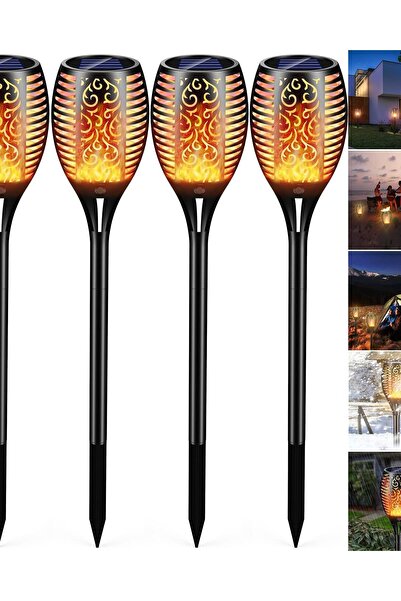 OEM JONWALL Lampă solară cu flacără - set de 4 bucăți