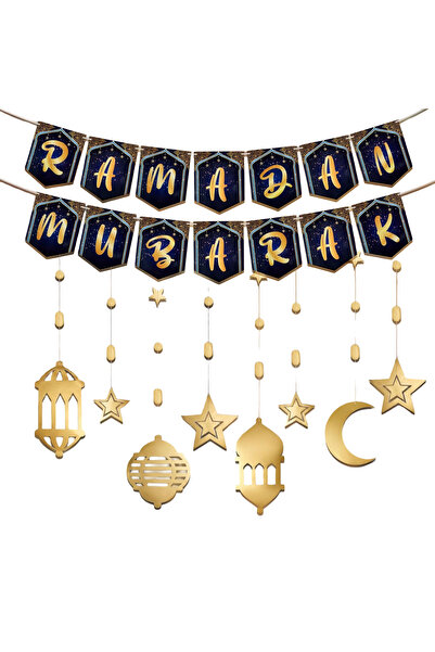 OEM Set de decorațiuni pentru Ramadan Eid Mubarak ghirlande și bannere aurii