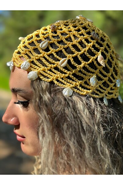 qemareh bag Handmade Seashell Bohemian Mesh Hat Women's Summer Knitted Beach ...
