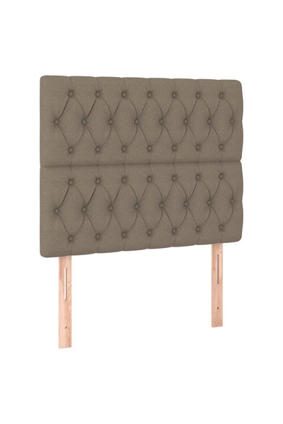 vidaxl Tăblie de pat gri taupe 90x7x118/128 cm, material textil