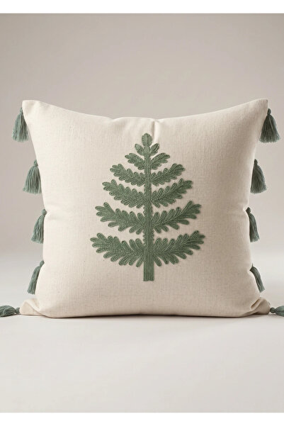 Comfort Craft Punch Embroidered Burlap Cushion Cover - 43X43 cm Decorative Cu...