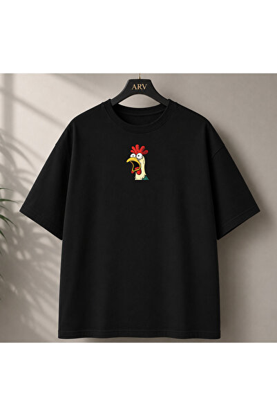 Arv T-shirt تي شيرت بتصميم كبير الحجم على شكل دجاجة مجنحة