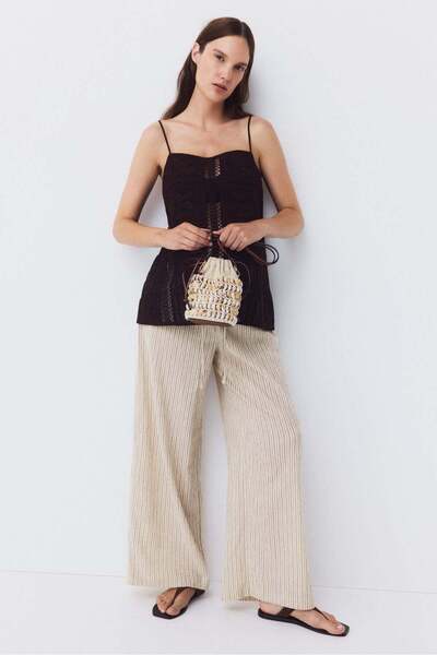 H&M MAMA Textured drawstring trousers