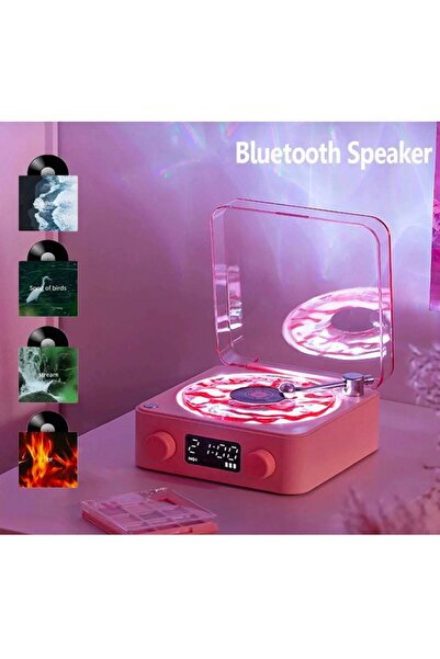 KTR TECH Nostalji Plak Çalar Bluetooth Subwoofer 3d Ses Dalgası Retro Müzik P...