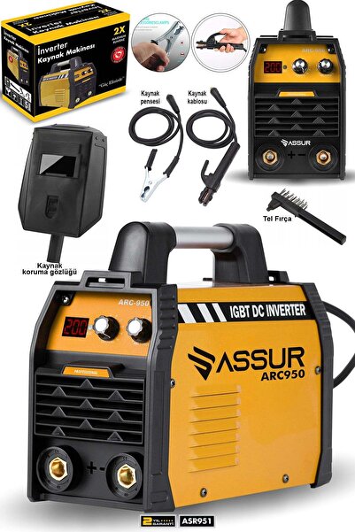 ASSUR Profesyonel 250 Amper Bakır Sargı Dijital Göstergeli inverter Çanta Kay...