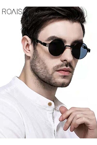 ROAISS Round Steampunk Sunglasses UV400 Protection Metal Frame Sun Glasses Fa...