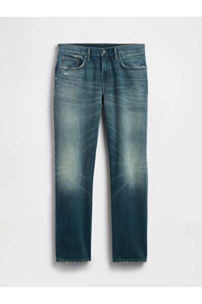 GAP Erkek Koyu Mavi Relaxed Straight Jean Pantolon
