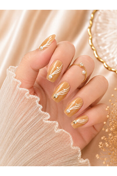 OrientC 30pcs Handmade 3D Press On Nails with Rhinestones – Reusable Premium ...