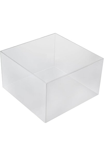 Slasa Set of 3 Clear Acrylic Cube Display Nesting Risers 20/23/25 cm Hollow B...
