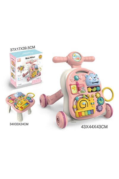 EMPORIO COLLECTION Εκπαιδευτικό Πολυλειτουργικό 3 σε 1 Περιπατητήριο Ροζ