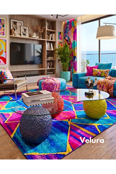 Velura Home & Living Küre Orta Sehpa - Dragon - Rainbow - Şeffaf Fasulye