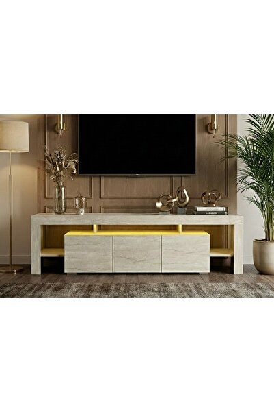 Vivense KALE LEDLİ TV ÜNİTESİ, AÇIK KAHVERENGİ, 200 CM