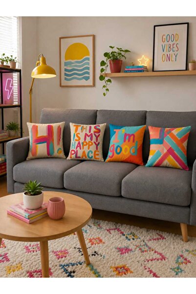 PİKKO HOME طقم أغطية سرير من البوليستر بطباعة رقمية من أوربان سمايل، 4 قطع (KR)