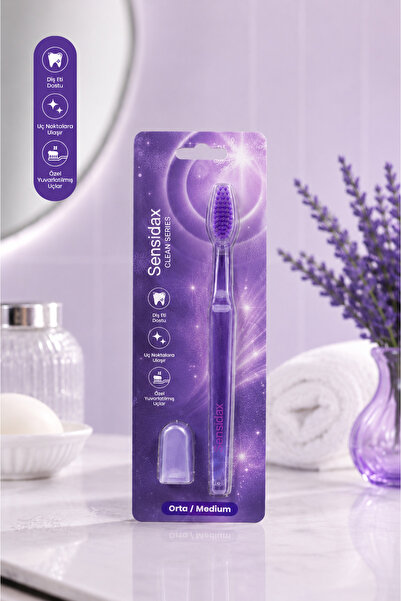 SENSİDAX Clean Series-Toothbrush-Purple-Medium Hard-Medium-Protection Cover