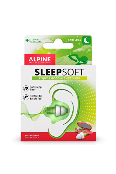 Alpine Μαλακές Ωτοασπίδες Σιλικόνης για Ύπνο σε Πράσινο Χρώμα, 2 τεμάχια