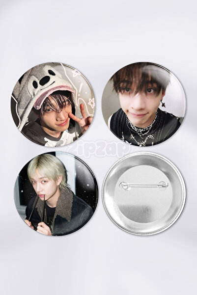 ZipZap Bang Chan Stray Kids KPOP Çanta Süsü Rozet İğneli Buton Rozet Seti (3 ...