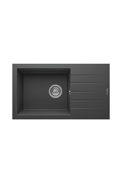 RealStone Assos 76 Xl P010 Granit Evye 760x435 mm Tek Göz Damlalıklı Mutfak E...
