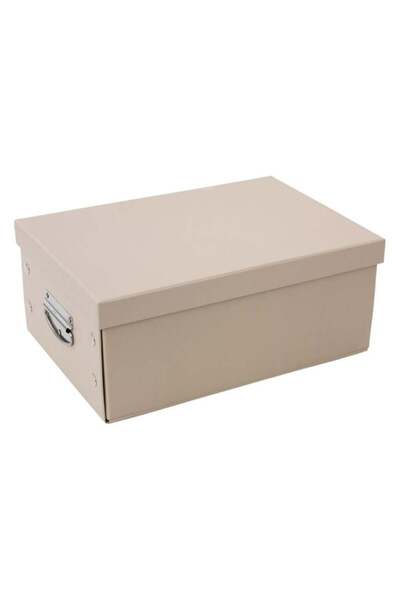 OEM Cutie depozitare pliabila din carton bej, 32x22x14 cm, cu capac si maner,...