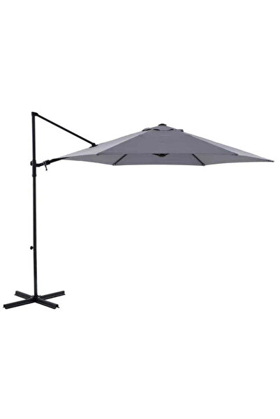 POLAR Umbrelă de plajă cu braț lateral 290 cm, Protecție UV, Antracit