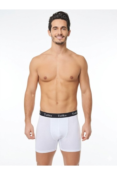 Tutku Likralı Elastan Spor %100 Pamuklu Erkek Boxer 6” lı paket