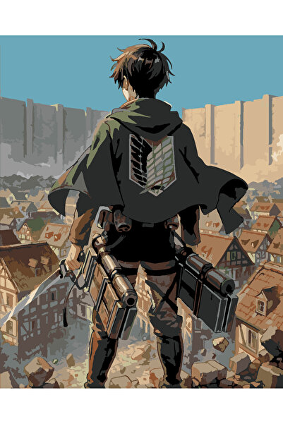 wombhobby Attack of Titan Eren Yeager ve Surlar Sayılarla Boyama Seti 60x75 Ç...