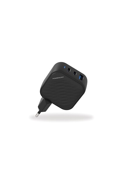 Powerology شاحن GaN Ultimate Dual PD باللون الأسود