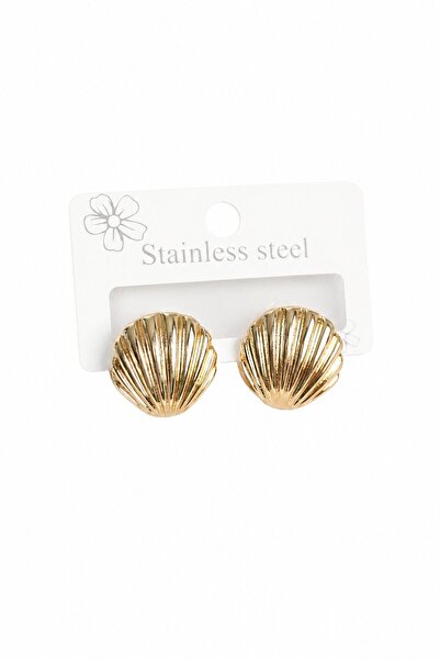 serelya 316L Steel Gold Color Sea Shell Model Women's Earrings