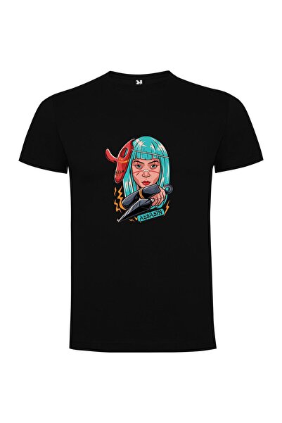 iLovePrints Blue-haired Snake Assassin Tshirt