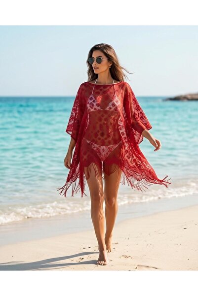 Trend Kapında Bohemian Style Tassel Detailed Pareo - Mini Beach Dress