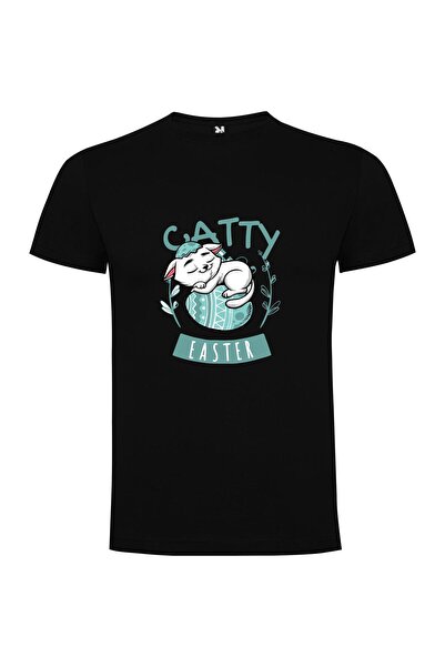 iLovePrints Easter Cat Bunny Design Tshirt