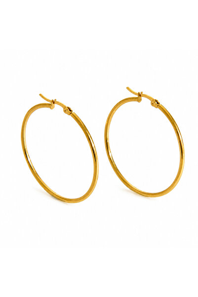 YVA Jewelry Cercei tip inel din oțel inoxidabil, placați cu aur, rezistenți l...