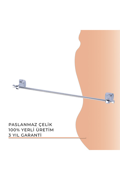 İGK YAPI - Eiffel Uzun Havluluk (50 cm) Krom (A.1415)