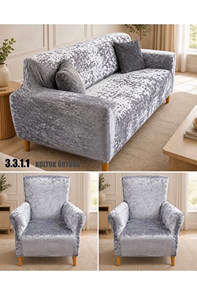 uzhanem Husa de scaun Set de huse de canapea din catifea 3.3.1.1 Husa de cana...