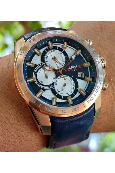 G Force ساعة يد كرونوغراف رجالية فاخرة من G-FORCE JS15 بحركة ميوتا الأصلية با...