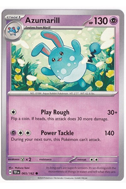 Pokemon أزوماريل 065/162 - القوات المؤقتة - بطاقة (لون النعناع)