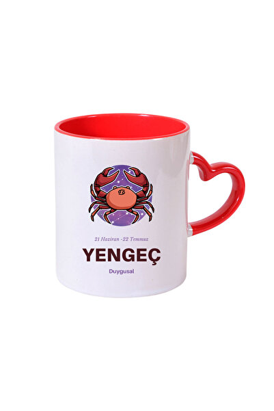 CERCİBAZAAR Crab Sign Themed Special Design Porcelain Mug – 300 ml Stylish Mu...