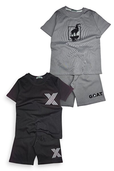Minik Motion Set of 2 Short Sleeve T-Shirts and Shorts for Children Minikmoti...