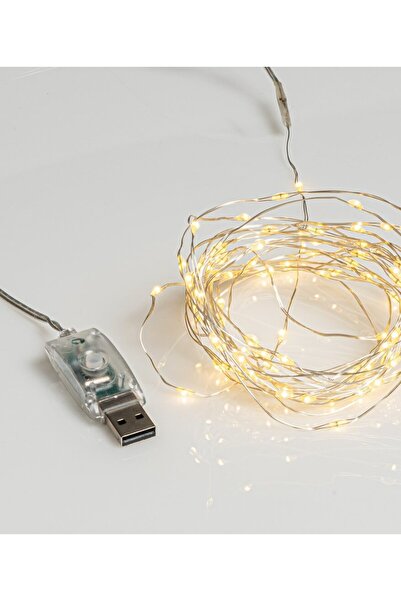 Generic 100 λαμπάκια LED σε σειρά, 5 m, ασημί καλώδιο χαλκού (Copper), 8 προγ...