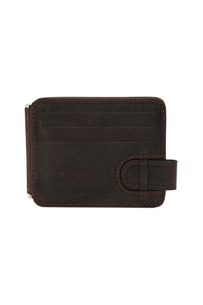 Santini Collection Men's Wallet Card Holder Genuine Leather Wallet Money Clip...