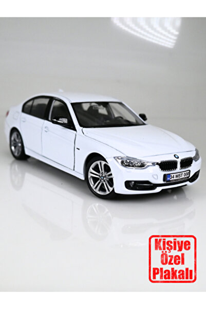 bebeym Bmw 335i Metal Araba 1:24 Ölçek Beyaz - Kişiye Özel Plakalı