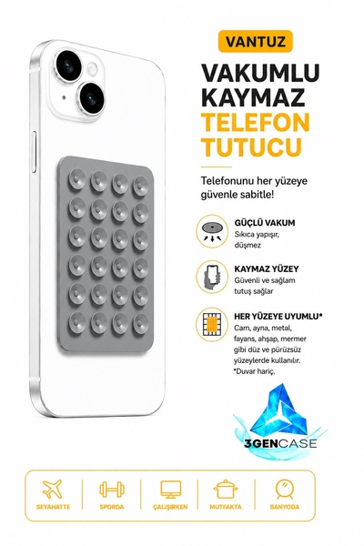 3GEN CASE Cep Telefonu Tutucu Vantuz Vakumlu Kaymaz Tüm Telefonlar ile Uyumlu...