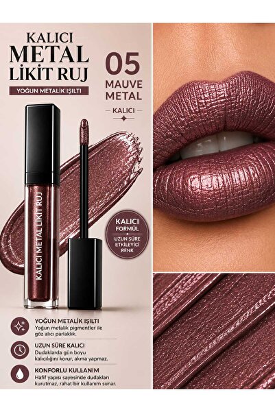 VitaMood Yaşam Permanent metallic lipstick no:05 mauve metallic shine