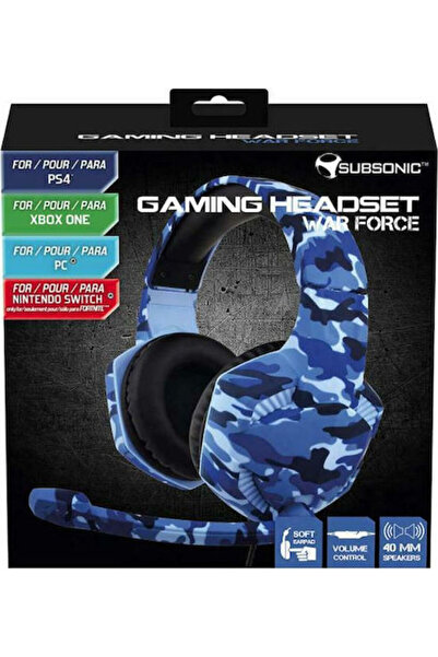 Subsonic Ακουστικά Gaming Υπεραυτικά War Force με Σύνδεση 3.5mm Μπλε