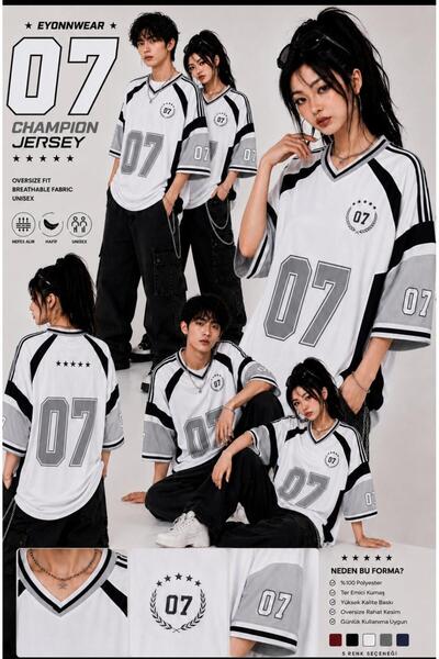 eyonnwear Unisex Champion 07 Oversize Jersey Forma Tişört