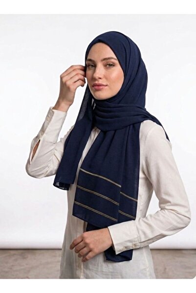 Veil Designer طرحه بوال قماش ياباني طبقتين تحديد ذهبي علي الطرفين لاستخدام ال...